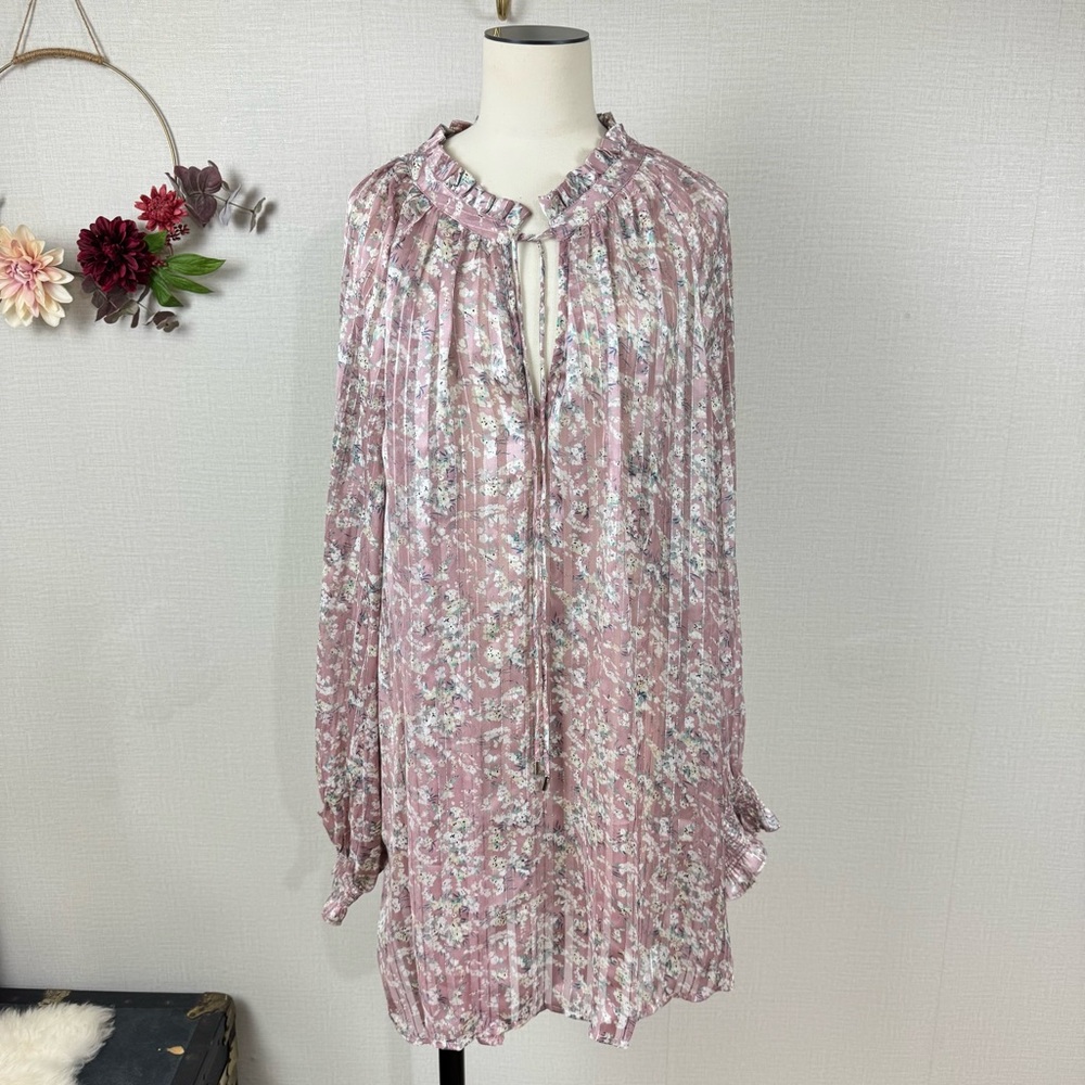 ELLOS Womens Plus Size Mettalic Pink Sundress size 32